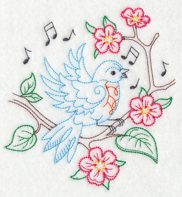 Singing Bluebird on Branch 2 (Vintage)