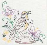 Singing Meadowlark on Rock 1 (Vintage)