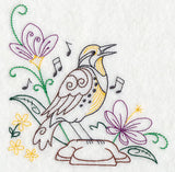 Singing Meadowlark on Rock 1 (Vintage)