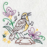 Singing Meadowlark on Rock 1 (Vintage)