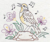 Singing Meadowlark on Rock 2 (Vintage)