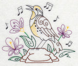 Singing Meadowlark on Rock 2 (Vintage)