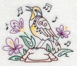 Singing Meadowlark on Rock 2 (Vintage)