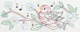 Singing Scarlet Tanager Border (Vintage)