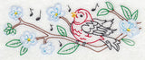 Singing Scarlet Tanager Border (Vintage)