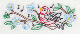 Singing Scarlet Tanager Border (Vintage)