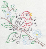 Singing Scarlet Tanager on Branch 1 (Vintage)