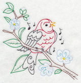 Singing Scarlet Tanager on Branch 1 (Vintage)