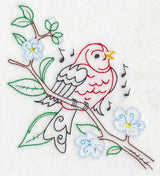 Singing Scarlet Tanager on Branch 1 (Vintage)