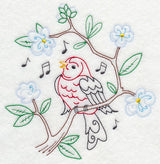 Singing Scarlet Tanager on Branch 2 (Vintage)