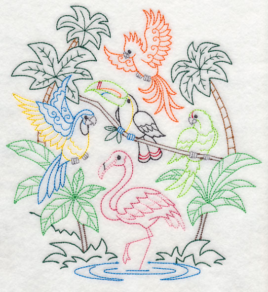 Tropical Bird Collage (Vintage)