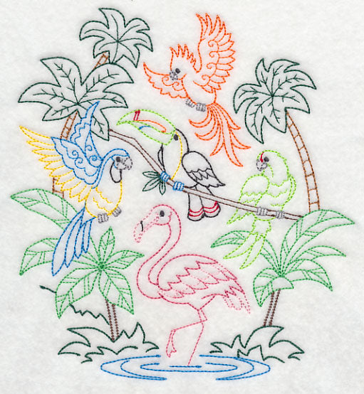Tropical Bird Collage (Vintage)