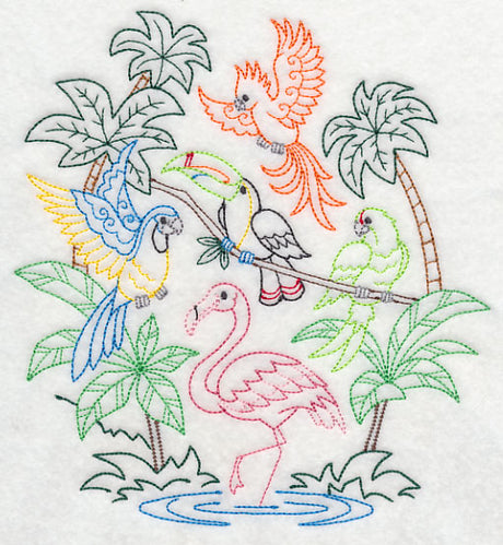Tropical Bird Collage (Vintage)