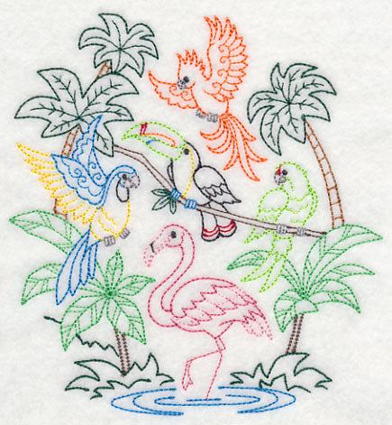 Tropical Bird Collage (Vintage)
