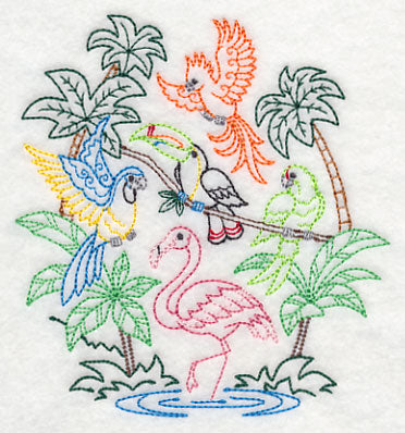 Tropical Bird Collage (Vintage)