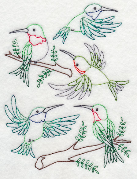 Hummingbirds' Fancy Flight (Vintage)