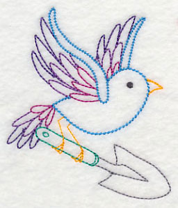 Gardening Bird with Trowel (Vintage)