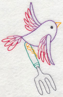 Gardening Bird with Hand Rake (Vintage)