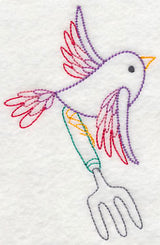 Gardening Bird with Hand Rake (Vintage)