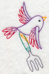 Gardening Bird with Hand Rake (Vintage)