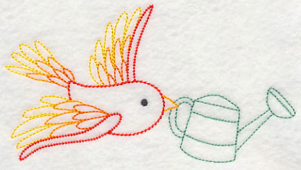 Gardening Bird with Watering Can (Vintage)