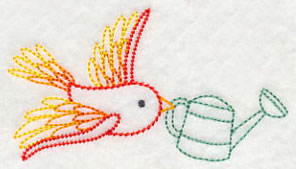 Gardening Bird with Watering Can (Vintage)