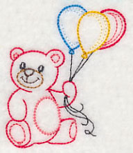 Teddy Bear with Balloon Bunch (Vintage)