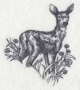 Spring Deer in Flowers