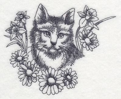Kitten in Flowers