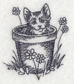 Kitten in Flowerpot