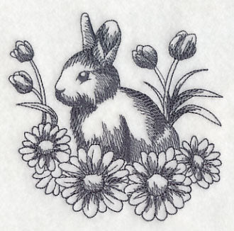 Bunny in Spring Flowers