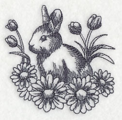 Bunny in Spring Flowers