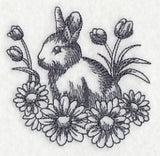 Bunny in Spring Flowers