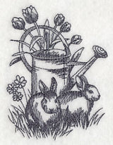 Bunnies and Watering Can