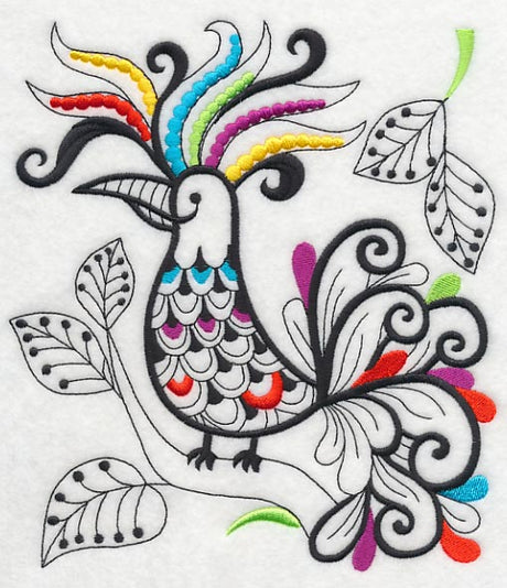 Wild Whimsy Bird 1 (Blackwork)