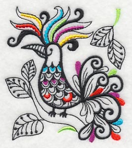 Wild Whimsy Bird 1 (Blackwork)