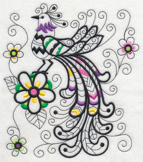 Wild Whimsy Bird 2 (Blackwork)