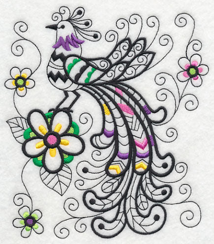 Wild Whimsy Bird 2 (Blackwork)