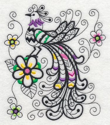 Wild Whimsy Bird 2 (Blackwork)
