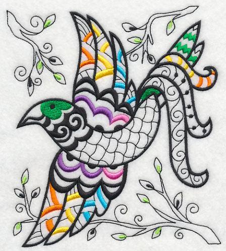 Wild Whimsy Bird 3 (Blackwork)