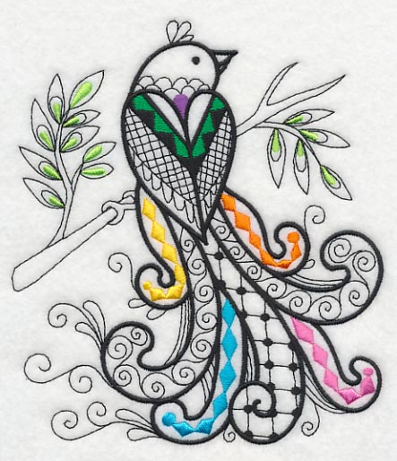 Wild Whimsy Bird 4 (Blackwork)