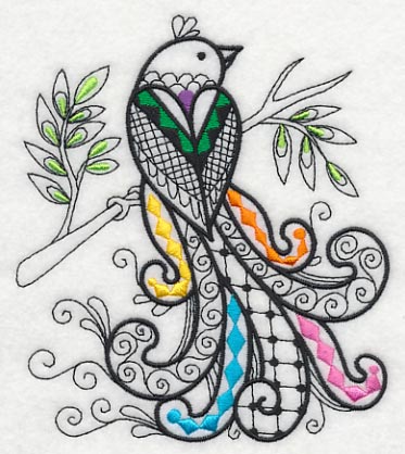 Wild Whimsy Bird 4 (Blackwork)