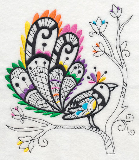 Wild Whimsy Bird 6 (Blackwork)