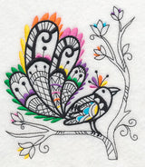 Wild Whimsy Bird 6 (Blackwork)