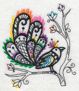 Wild Whimsy Bird 6 (Blackwork)