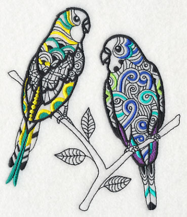 Parakeet Pair (Blackwork)
