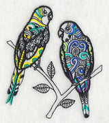 Parakeet Pair (Blackwork)