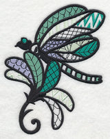 Dragonfly on Flower (Blackwork)