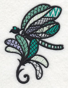 Dragonfly on Flower (Blackwork)