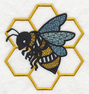 Busy Bee and Honeycomb (Blackwork)